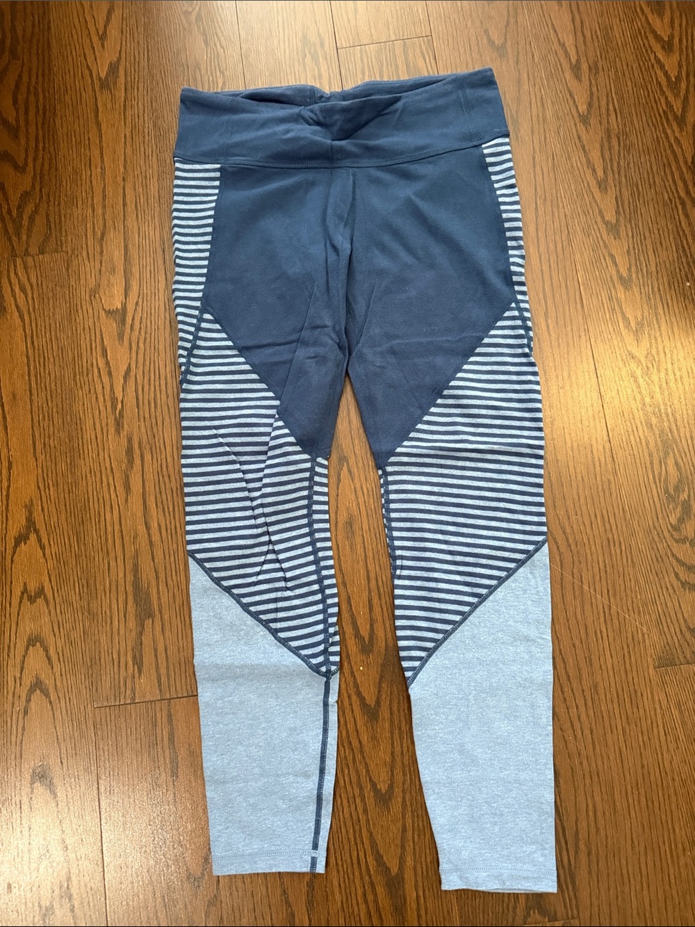 Gap Two-Tone Navy and Light Blue Striped Leggings